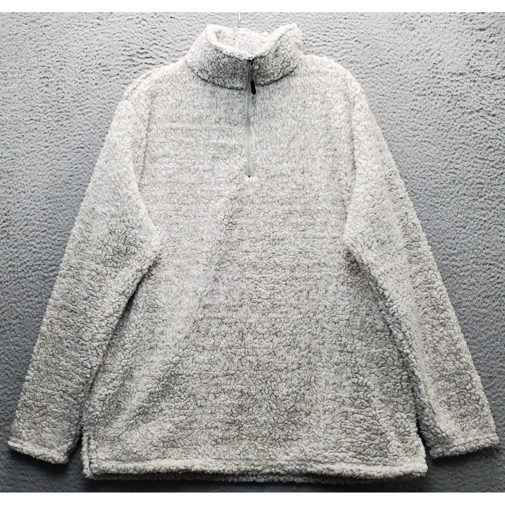 Clearwater Outfitters Sherpa Sweater Mens XL‎ Multi Long Sleeve Slit 1/4 Zip EUC